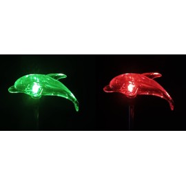 Starry Illuminate 2 PCS Solar Color Changing Style Garden Stake Light Pathway Stake Light (Dolphin)