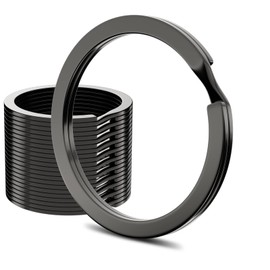 12pcs Metal Flat Key Rings, 1 inch Thick Round Split Keyring for Car Office Home DIY Keychains (Gunmetal)