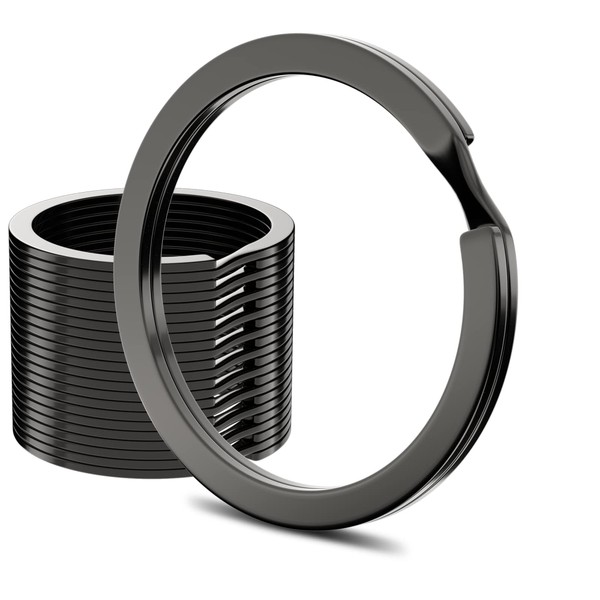 12pcs Metal Flat Key Rings, 1 inch Thick Round Split