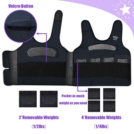 Compression Vest for Kids (Small, Ages 2 to 4) Weighted Vest for Kids Including 6 Removable Weights Purple
