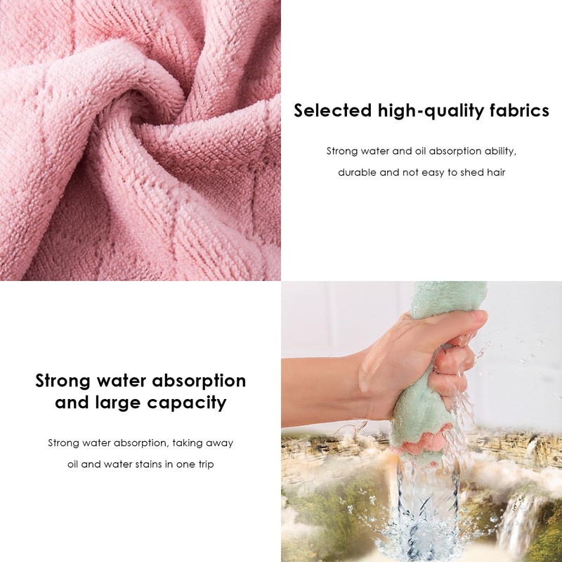 DHSBGWSX Pack of 12 Coral Velvet Cloths, Kitchen Cleaning Cloths,