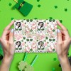 NinkyNonk 12 Sheets Shamrock Girl Wrapping Paper, 20x27in Watercolor Clover
