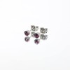 Women Earrings Titanium Non-Nickel Stud Earrings 4mm Amethyst Hypoallergenic Birthstone