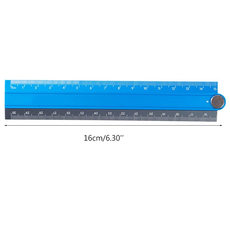 MISUVRSE Aluminum Alloy Foldable Ruler Simple Folding Metal Stationery Rule