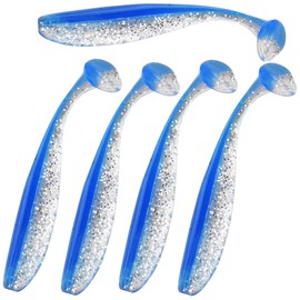 Fayvosiue Soft Fishing Lures, 100pcs/50pcs Soft Plastic Lures Set with Box for Trout Redfish Saltwater/Freshwater 10 Colors/5 Colors (100PCS/7cm/2g/N)