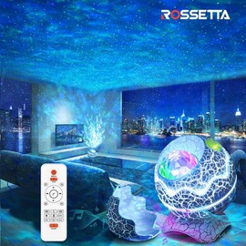 Rossetta Star Projector,Galaxy Projector for Bedroom,Remote Control & White Noise Bluetooth Speaker,LED Night Lights for Kids Room,Christmas decor - style: dino egg 2.0