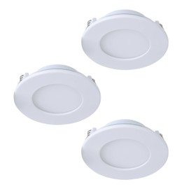 EGLO connect.z Smart Home Fueva-Z LED Recessed Bathroom Spotlights, Ultra Flat, Diameter 85 mm, ZigBee, App and Voice Control, Alexa, Light Colour (Warm White/Cold White), Dimmable, 3 Metal Recessed