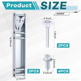 Tandefio 2 Sets Garage Door Quick Turn Top Fixture Brackets, Included 2 Rollers 4 Screw, Garage Door Parts and Hardware, Garage Door Parts Steel Bracket Replacement for Garage Door Reinforcement