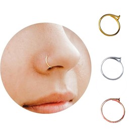 20g 7mm - 9mm 14k Gold Filled Adjustable Hoop Nose Ring - 20 Gauge 7-9MM (20g 7mm - 9mm, 14k Gold Filled)