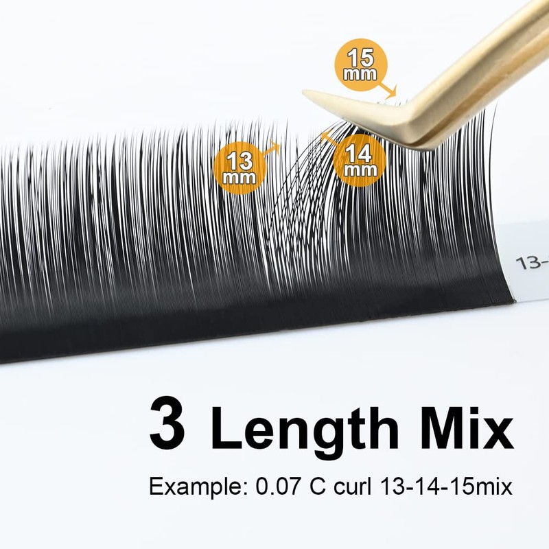 NAGARAKU Eyelash Extensions Individual Eyelashes 0.05 D Curl 12-13-14 mm