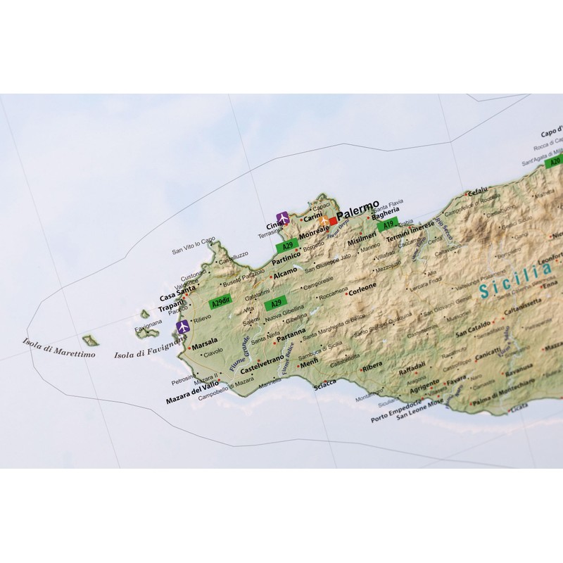 Large map of Italy with full lamination (wall map) 39