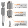 sourcing map 2pcs Square Screwdriver Bit SQ2 1/4" Hex Shank