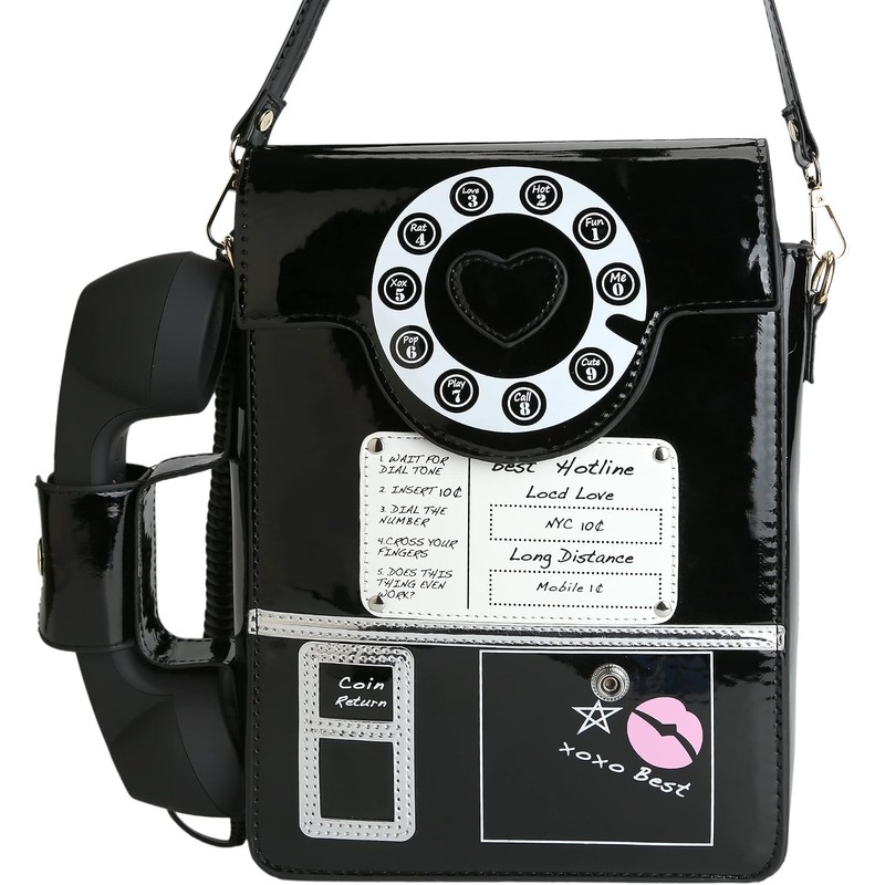 QiMing Bolso bandolera para teléfono de esfera retro, bolso de