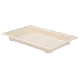 Restaurantware Pulp Tek 6.5 x 4.5 Inch Small Sushi Trays 100 Microwavable Bagasse Dishes - Lids Sold Separately Freezable Brown Bagasse Sugarcane Trays For Snacks Or Desserts