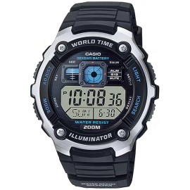 Casio AE-2000W-1AVCF Men's AE2000W-1AV Silver-Tone and Black Multi-Function