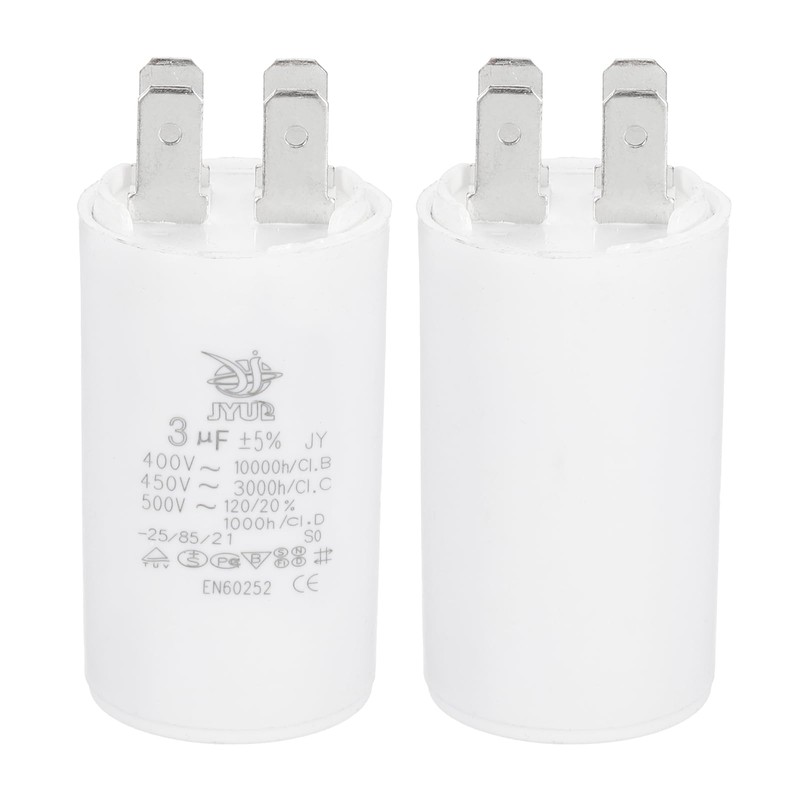 PATIKIL CBB60 3uF Run Capacitor,2 Pcs AC450V 4 Pin Double