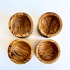 Set of 4 Olive Wood Serving Bowls, Handmade Wooden Bowls