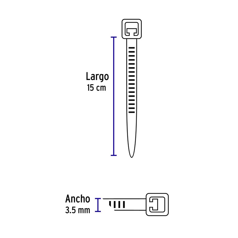 Volteck Cincho plástico verde 40 lb, 15 cm bolsa con