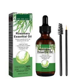 Rosemary Oil for Hair Growth 60ml, Pure Essential Oil for Eyelashs, Eyebrows, Face, Skin Care, Body Massage, Aromatherapy, Hair Loss Treatment, Nourishes The Scalp
