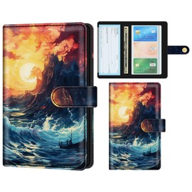 bvya RFID Blocking Business Card Organizer Book Wallet, PU Leather Business Card Holder for Women & Men, Credit Card Organizer Binder 96 Card Slots (Up to 192 Business Cards)