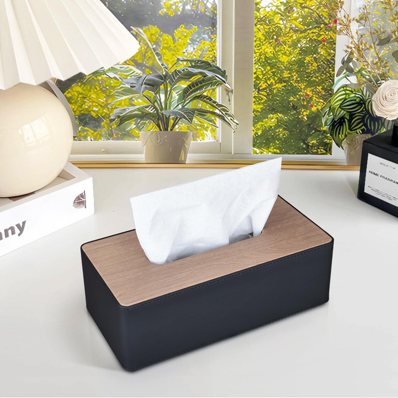 KINGFOM Tissue Case Modern Design Tissue Box Luxury PU Leather