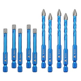 BRSCHNITT Diamond Drill Bit 1/4"*5 - Carbide Tipped Drill bit 1/4"*5 Masonry Drill Bit for Porcelain Ceramic Tiles Glass Plastic Granite