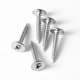#8×1'' (100 Pack) Truss Head Wood Screws Quick Metal Self-Tapping Screws 410 Stainless Steel
