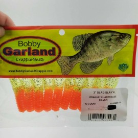 Bobby Garland 2" & 3" Slab Slay'R You Choose Color Crappie Fishing Panfish - 3" Orange/Chartreuse Silver