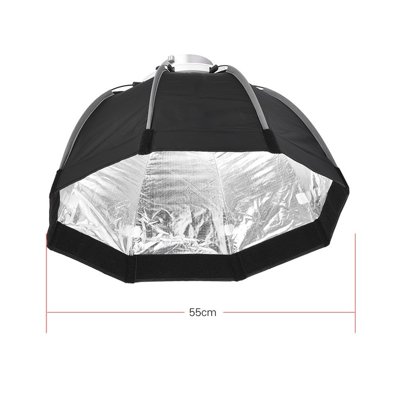 55cm Foldable 8-Pole Octagon Softbox with Soft Cloth Carrying Bag