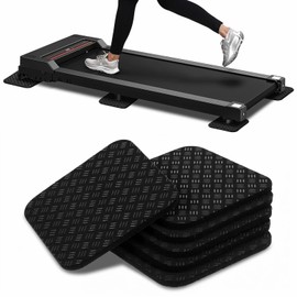 6pcs Treadmill Mat Pads 4"x 4" x 0.2" Double-Sided Non-Slip Exercise Equipment Mat for Floor Protection Walking Pad mat High-Density Silicone Anti-Vibration Pad for Treadmill Walking pad Exercise Bike