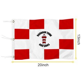 2BUT Harbour Town Golf Links Golf Pin PGA Flag Practic Putting Green Golf Flag For Backyard Garden Double-Sewn 600D Nylon Miniature Pin Flag (Red 20"X13" Grommet)
