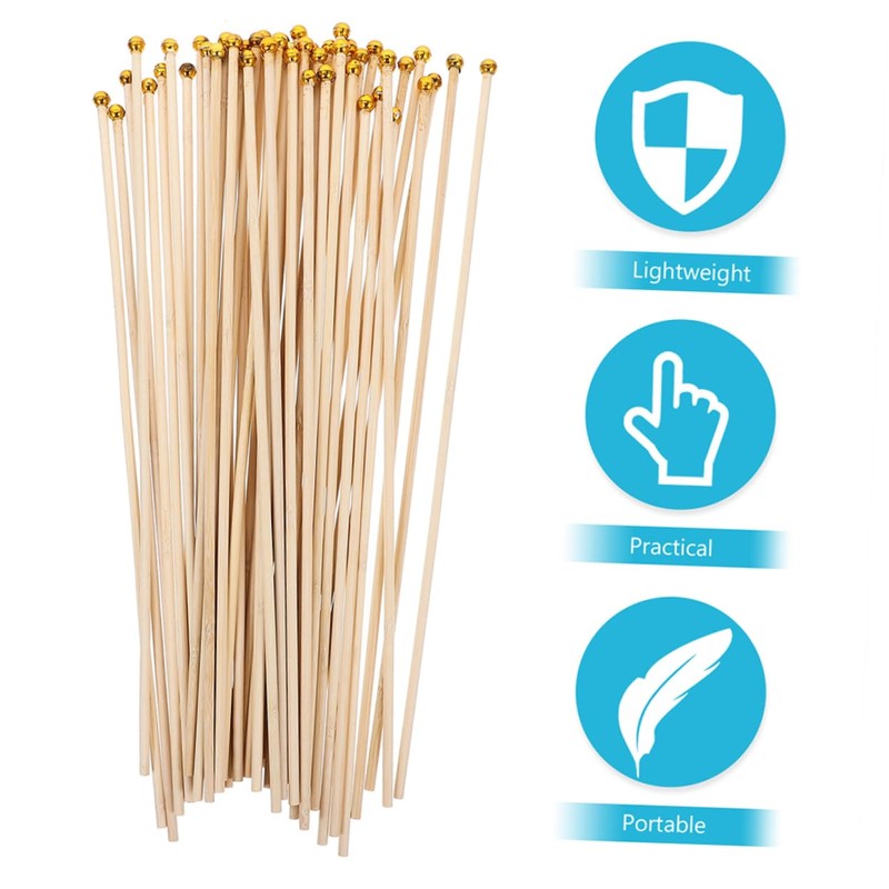 BESPORTBLE 100pcs Bamboo Flag Sticks Handheld Flag Poles Multi-use Flagpoles