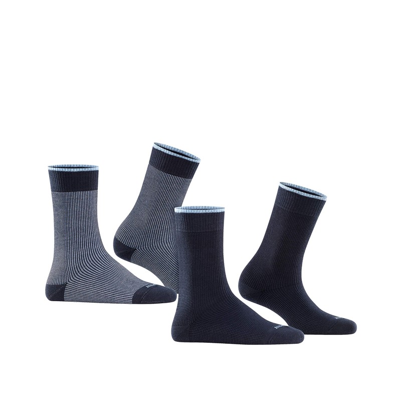 ESPRIT Women's Refined Piqué 2-Pack W SO Socks, Blue (Marine
