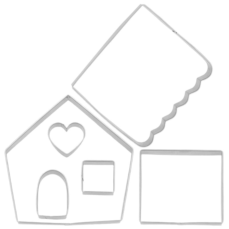 Birkmann Gingerbread House Cookie Cutter Set, 6 Pieces, Stainless Steel,
