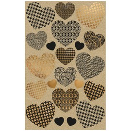 AVERY Zweckform Kraft Paper Stickers 42 Stickers Hearts (Paper Stickers, Gift Stickers, Natural, Brown, Beige) 57123 4004182571231