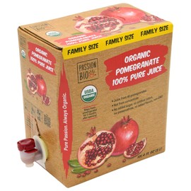 Organic Pomegranate Juice Box 101.4 Fl Oz | Pure Fruit Juice, Not From Concentrate | Organic, Vegan, Non-GMO | No Added Sugar, Easy-Pour Tap Packaging