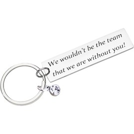 Tecreo Silver Floating Keyring - We wouldn't be the team that we are without you - Thank you gift for coach, boss, coworker, silver, silver