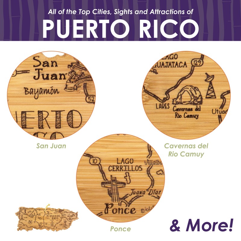 Totally Bamboo Puerto Rico Destination Bamboo Serving and Cutting Board