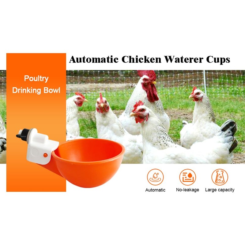 Large Automatic Chicken Waterer Cups DIY Poultry Chicken Waterer Kit
