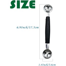 Double Sided Melon Baller, 3Pcs Professional Grade Stainless Steel Ice Cream Fruit Scoop, Heavy Duty Kitchen Tool for Perfect Round Melon Balls, Fruit Salad