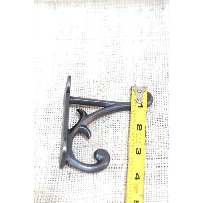 12 COAT HOOKS ANTIQUE STYLE CAST IRON 4.5" WALL DOUBLE