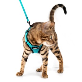 MeWO Cat Harness and Leash Set - Escape Proof, Reflective, Adjustable for a Safe & Snug Fit, Cat Walking Harness and Leash