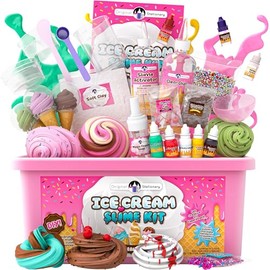 Kit de Slime de Helado de Original Stationery para Niñas, Set de Creación de Slime con Aroma a Cereza, 31 Piezas, Artes y Manualidades Divertidos para