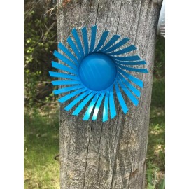 Art All metal blue hanging flower for use on fence or garden outdoor yard art