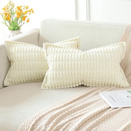 Artscope Set of 2 Corduroy Cushion Covers, Modern Cushion Covers, Decorative Sofa Cushion Covers, Wrapped Edge, Decorative Cushion, Soft Decorative Cushion Cover for Living Room, Sofa, Bedroom, Boho