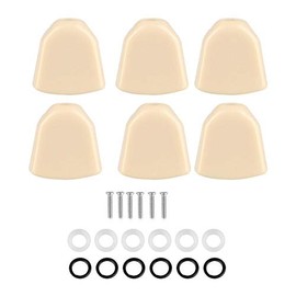 Guitar Tuning Peg Button, 6 Pcs/Set Acrylic Tuning Pegs Buttons Machine Heads Buttons for Guitar(Beige) Gevoline accessories