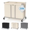 Hodonas 230L Rolling Laundry Hamper, 2-Section Laundry Basket with Wheels,