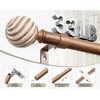 TONIAL 1 Inch Wood Curtain Rods for Windows 66 to