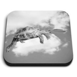 1 x Square MDF Fridge Magnet - Cute Frisbee Turtle ny Animal Pets 40999