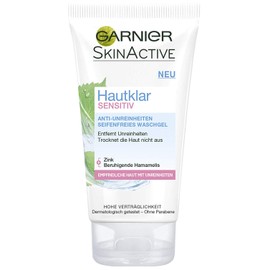 Garnier Wash Gel, Gentle Cleansing for Sensitive Skin, Anti-Impurities, Soap-Free, with Zinc & Witch Hazel, Sensitive, Pack of 1 (1 x 150 ml)
